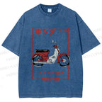 Unisex Honda C70 Super Cub Passport Printed Washed Tee