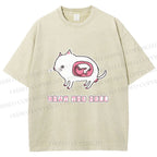 Unisex Rat in Cat What the Hell Printed Washed Tee
