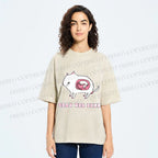Unisex Rat in Cat What the Hell Printed Washed Tee