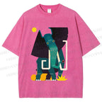Unisex Elephant Printed Washed Tee