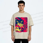 Unisex Keep Your Eyes Open Graffiti Printed Washed Tee