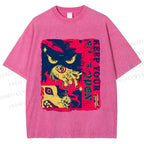 Unisex Keep Your Eyes Open Graffiti Printed Washed Tee