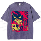 Unisex Keep Your Eyes Open Graffiti Printed Washed Tee