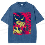 Unisex Keep Your Eyes Open Graffiti Printed Washed Tee