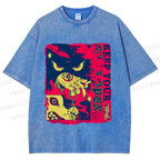 Unisex Keep Your Eyes Open Graffiti Printed Washed Tee