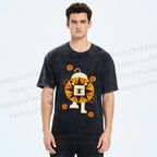 Unisex Cute Lion Printed Washed Tee