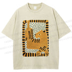 Unisex Panther in Square Printed Washed Tee