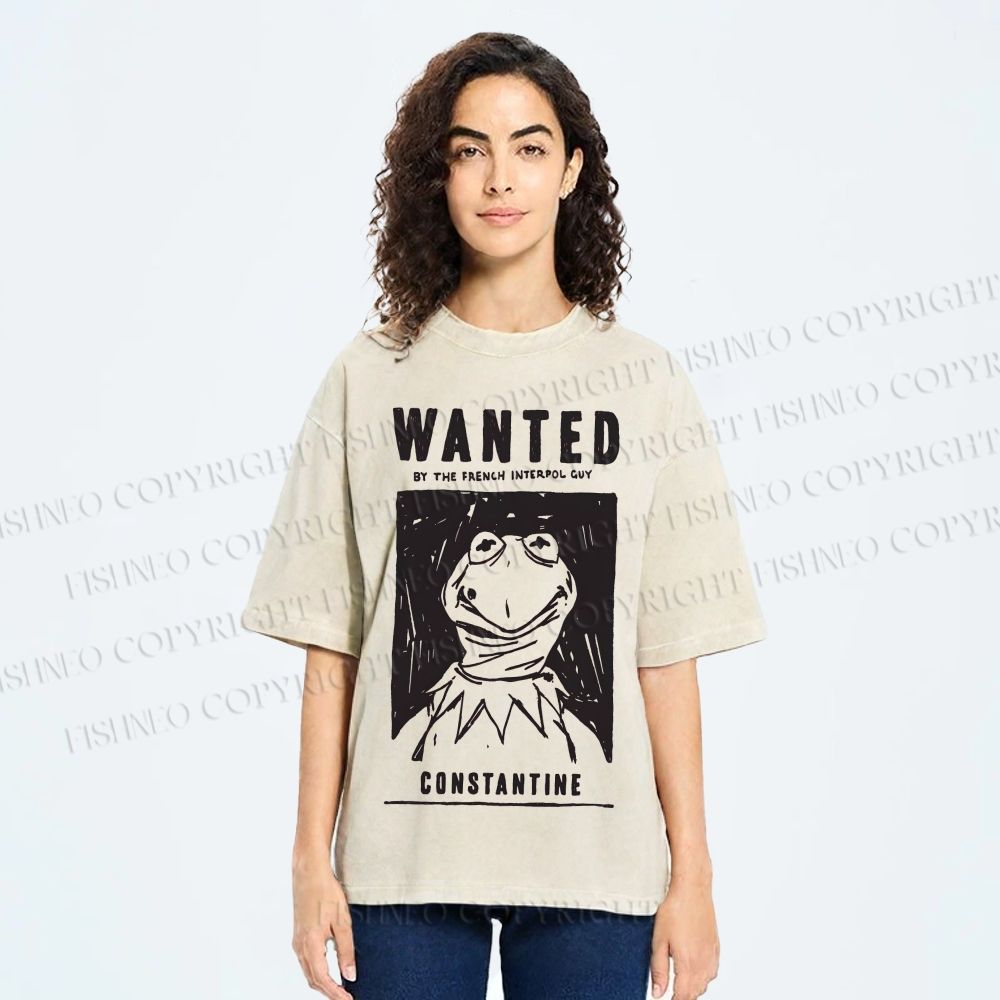Unisex Kermit The Frog Printed Washed Tee
