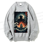 Unisex Kraken Octopus Sailboat Printed Sweatshirt