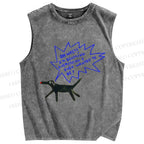 Unisex Oh Wait Dog Printed Washed Tank Top