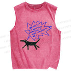Unisex Oh Wait Dog Printed Washed Tank Top