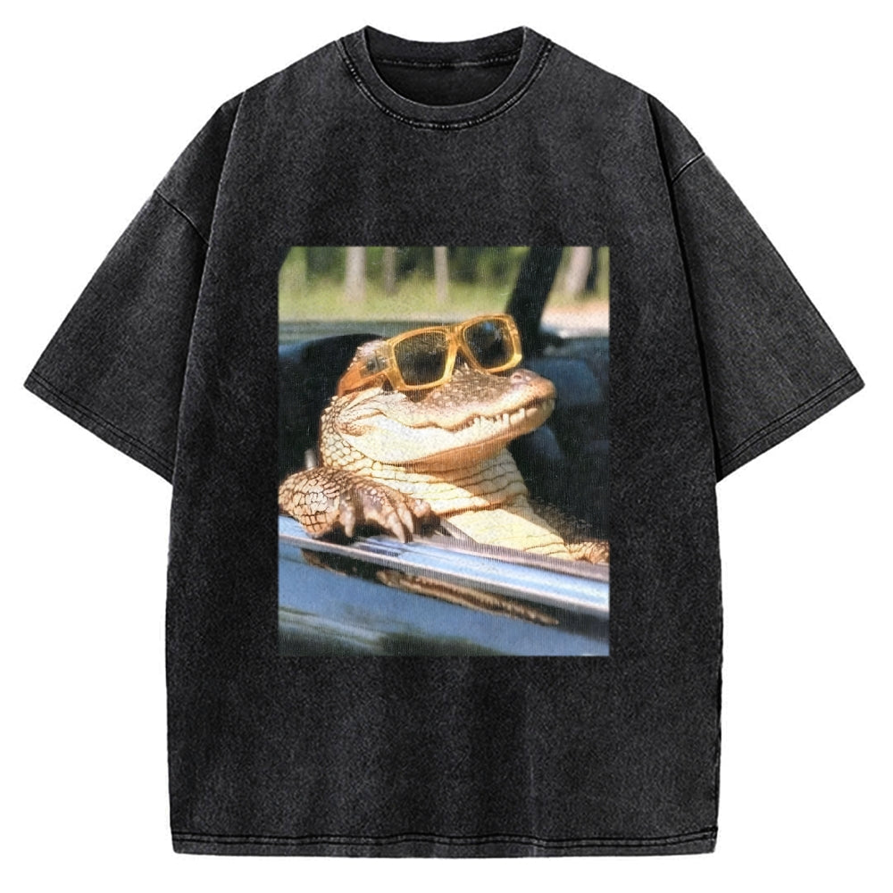 Wacky Crocodile Vintage Washed T-shirt