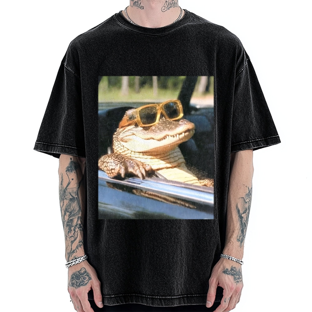 Wacky Crocodile Vintage Washed T-shirt