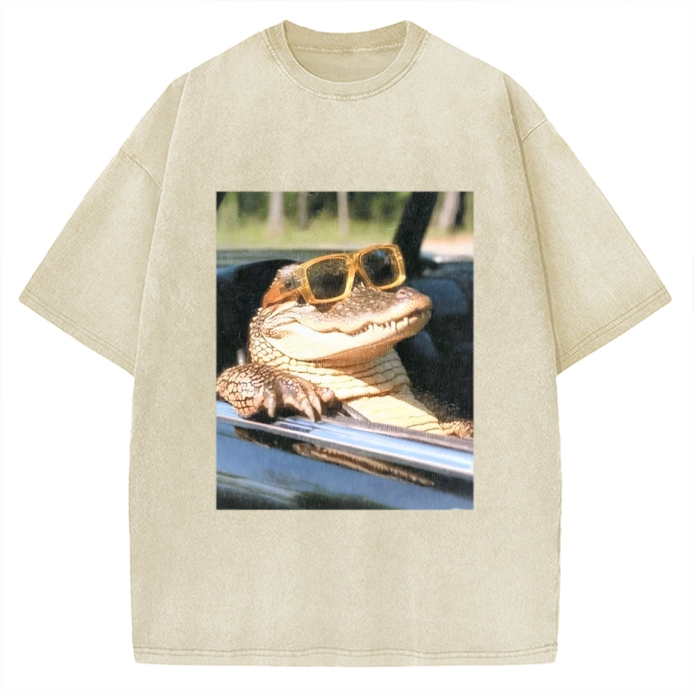 Wacky Crocodile Vintage Washed T-shirt