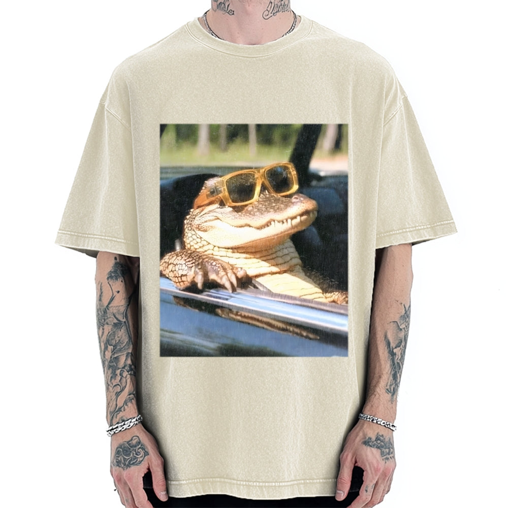 Wacky Crocodile Vintage Washed T-shirt