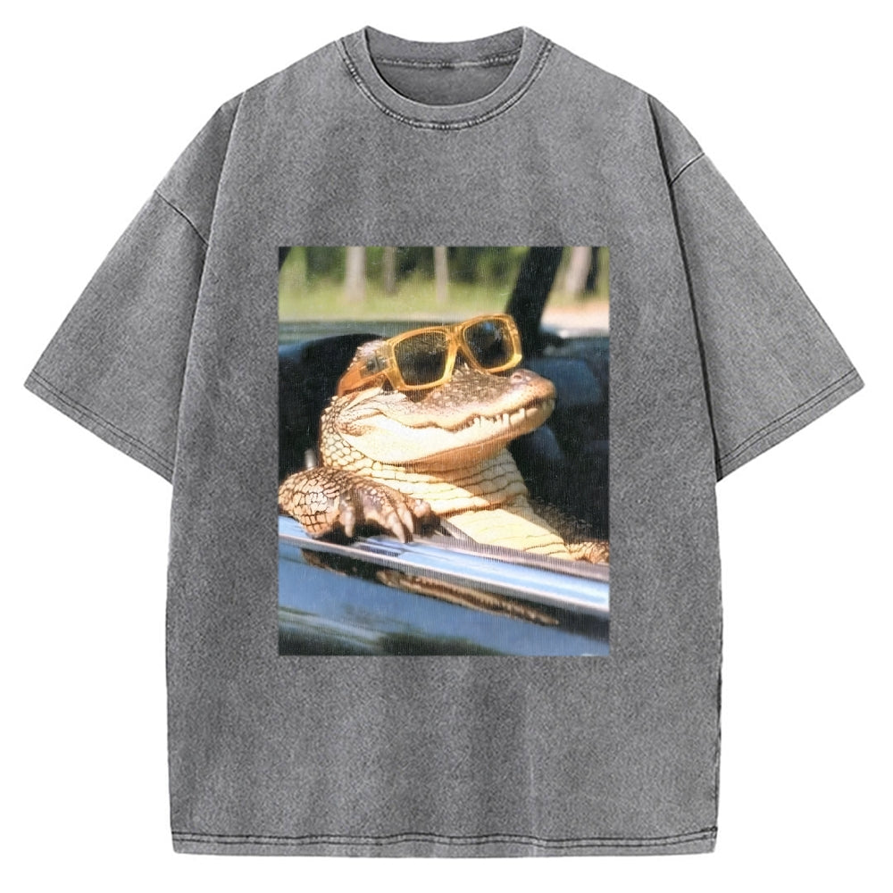 Wacky Crocodile Vintage Washed T-shirt