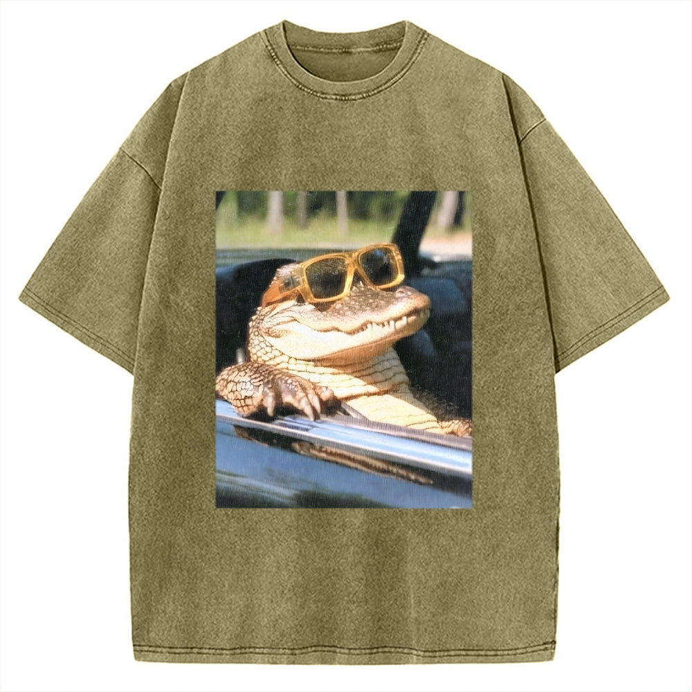 Wacky Crocodile Vintage Washed T-shirt