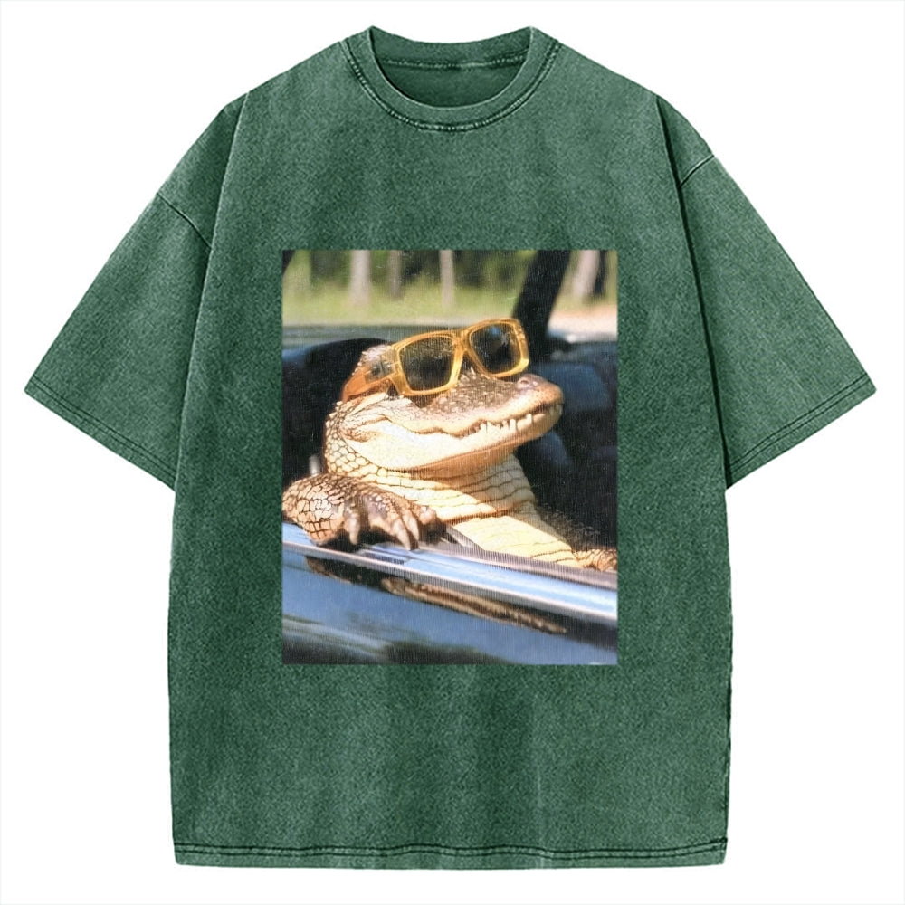 Wacky Crocodile Vintage Washed T-shirt