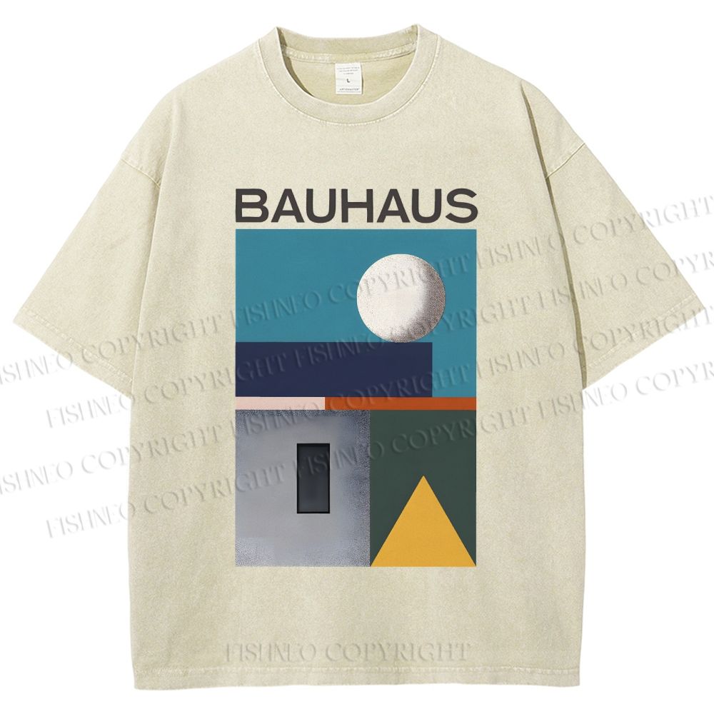 Unisex Bauhaus Geometry Printed Washed Tee