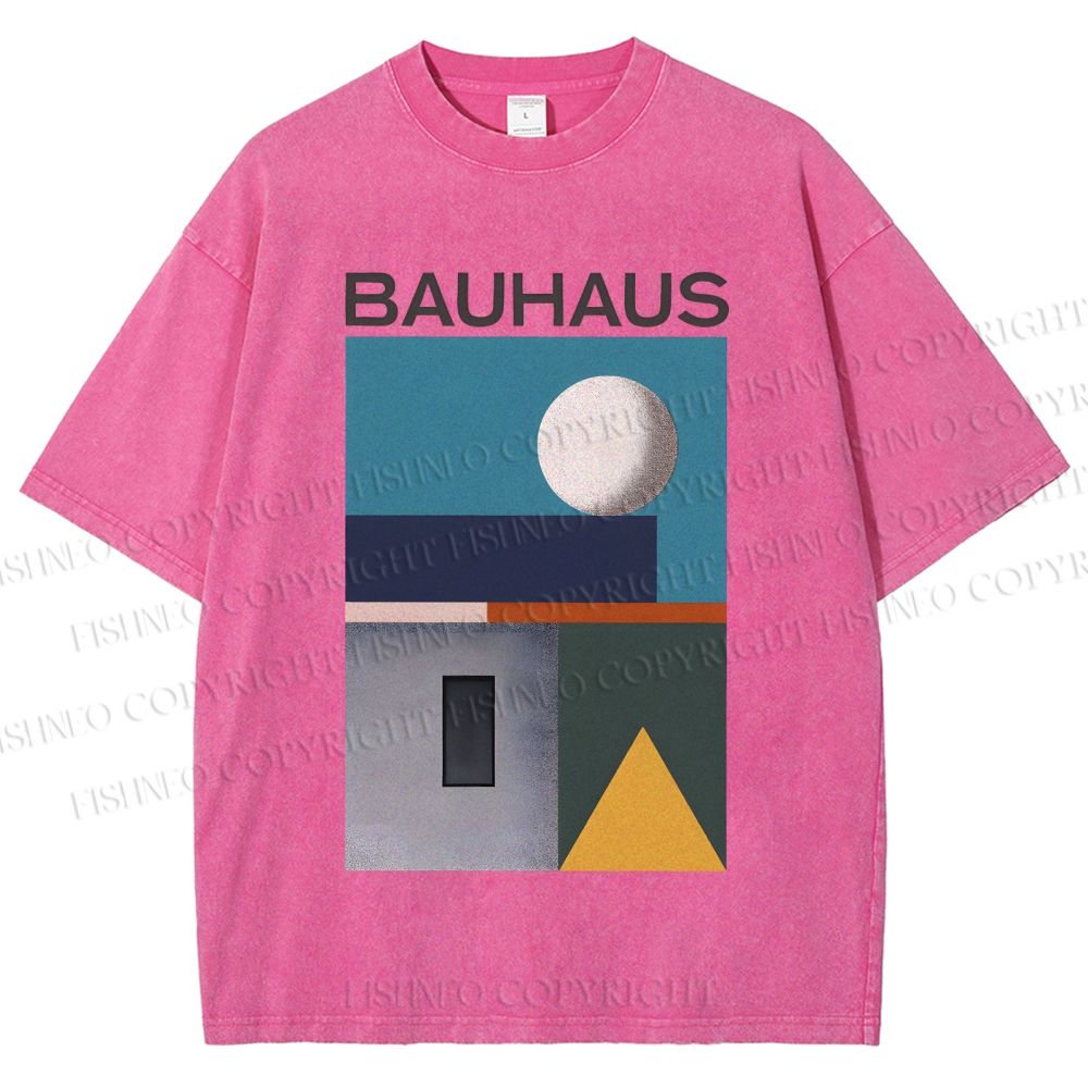 Unisex Bauhaus Geometry Printed Washed Tee