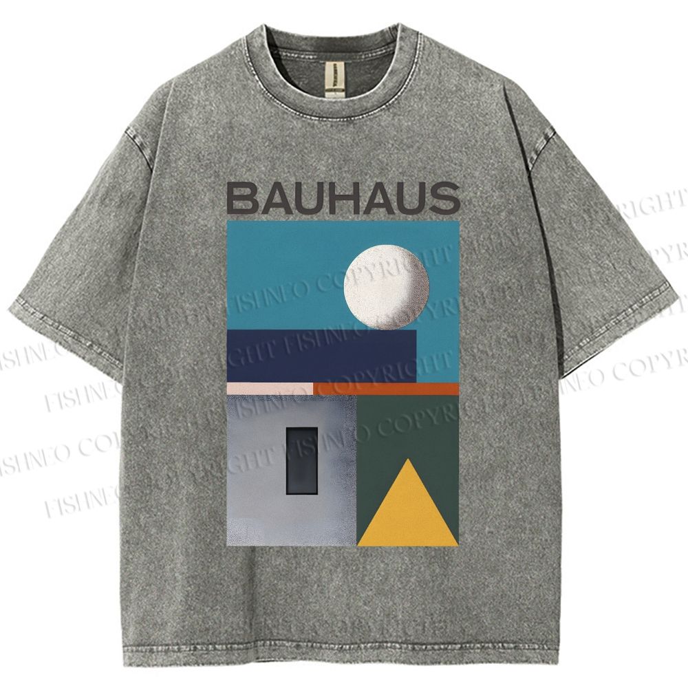 Unisex Bauhaus Geometry Printed Washed Tee