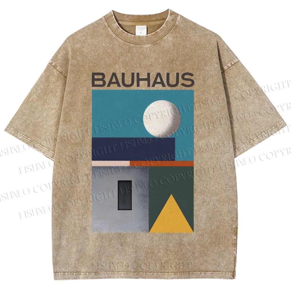 Unisex Bauhaus Geometry Printed Washed Tee