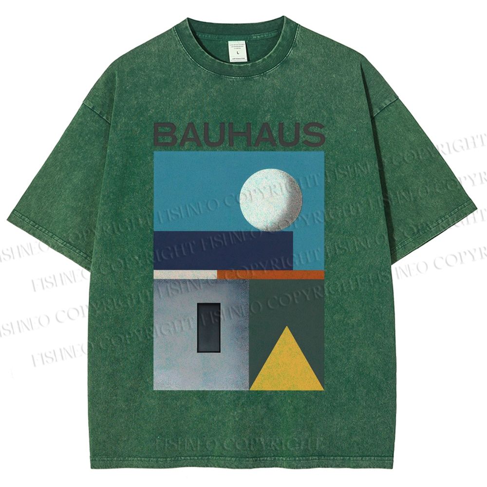 Unisex Bauhaus Geometry Printed Washed Tee