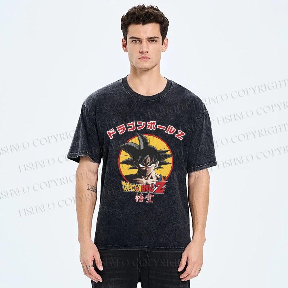 Unisex Dragon Ball Goku Printed Washed Tee