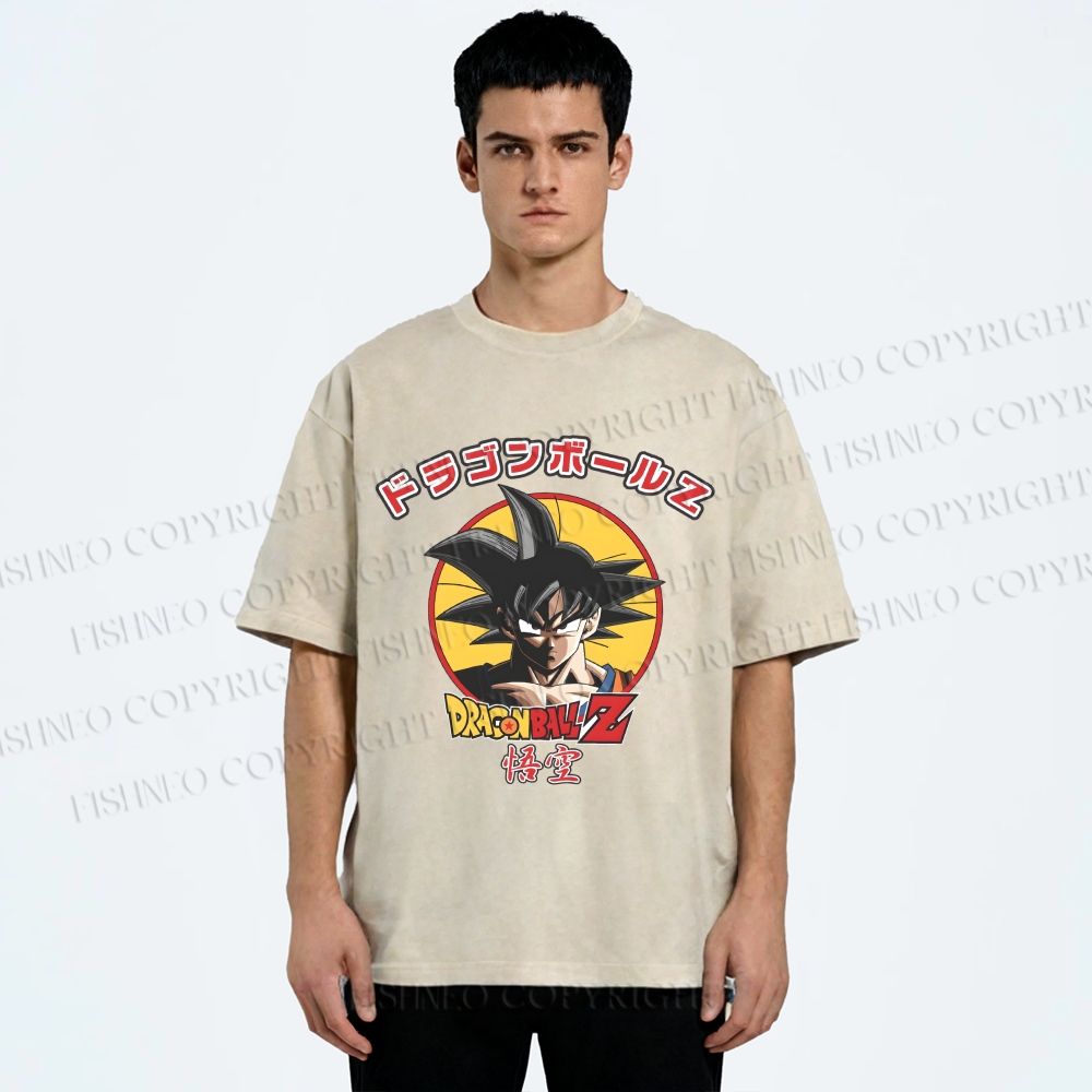 Unisex Dragon Ball Goku Printed Washed Tee