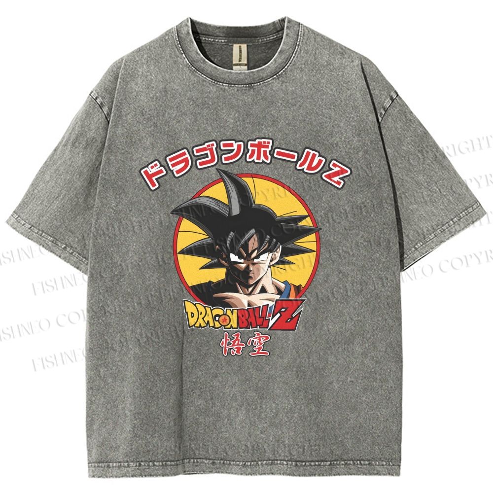 Unisex Dragon Ball Goku Printed Washed Tee