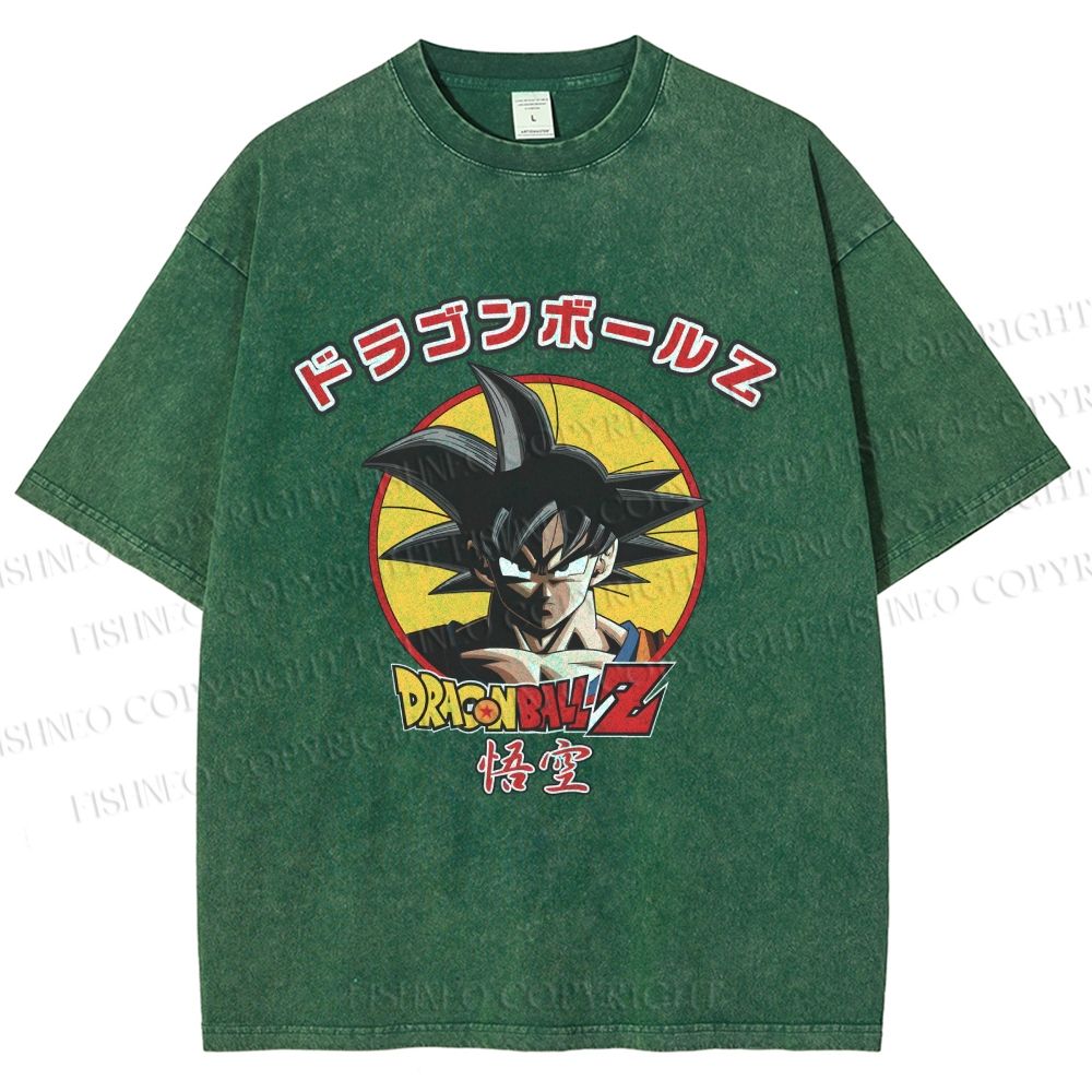 Unisex Dragon Ball Goku Printed Washed Tee