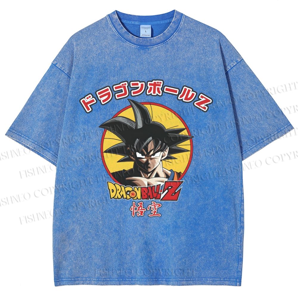 Unisex Dragon Ball Goku Printed Washed Tee