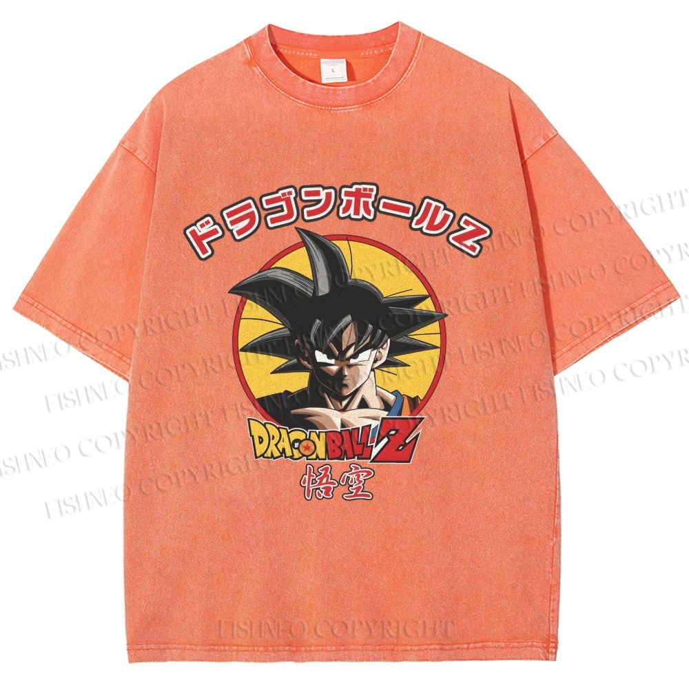 Unisex Dragon Ball Goku Printed Washed Tee