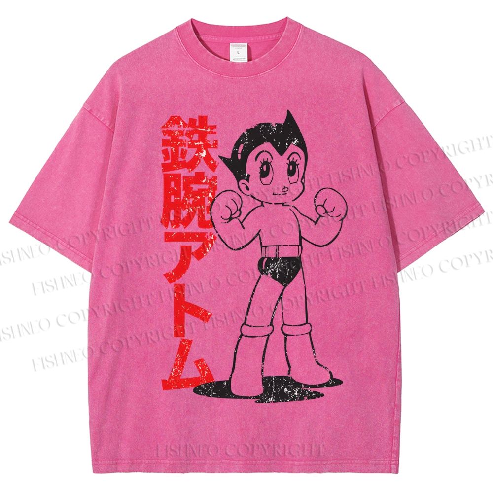 Unisex Vintage Astro Boy Printed Washed Tee