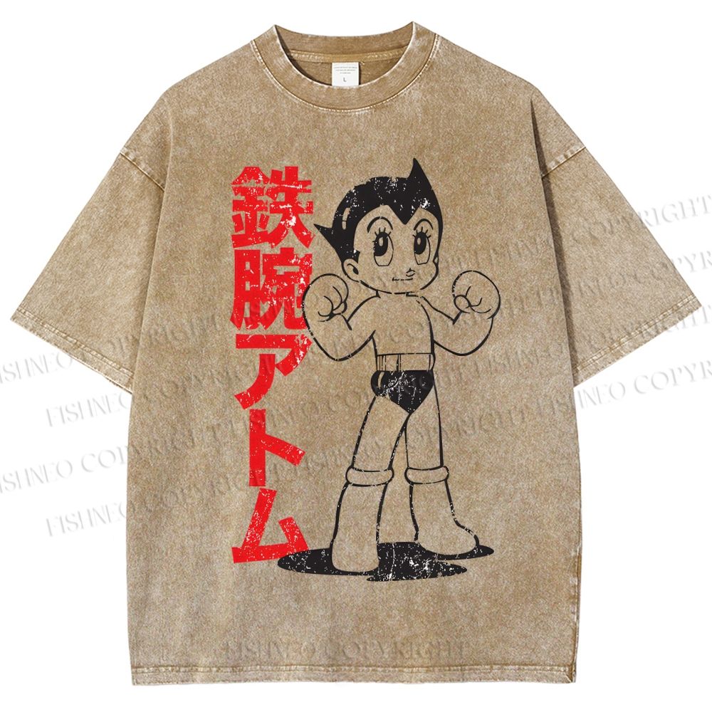 Unisex Vintage Astro Boy Printed Washed Tee