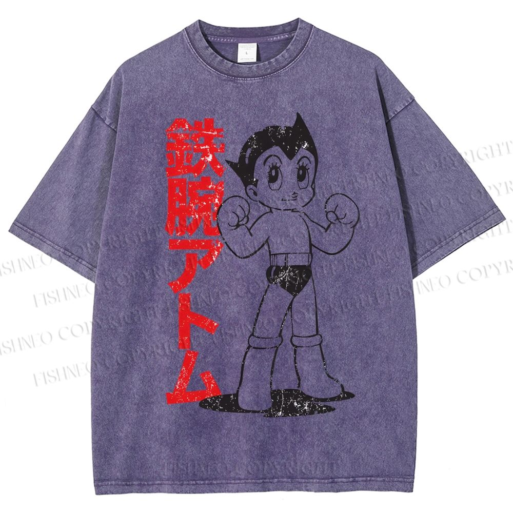 Unisex Vintage Astro Boy Printed Washed Tee