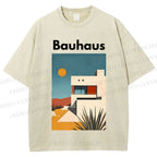 Unisex Bauhaus Architecture Printed Washed Tee