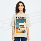 Unisex Bauhaus Architecture Printed Washed Tee