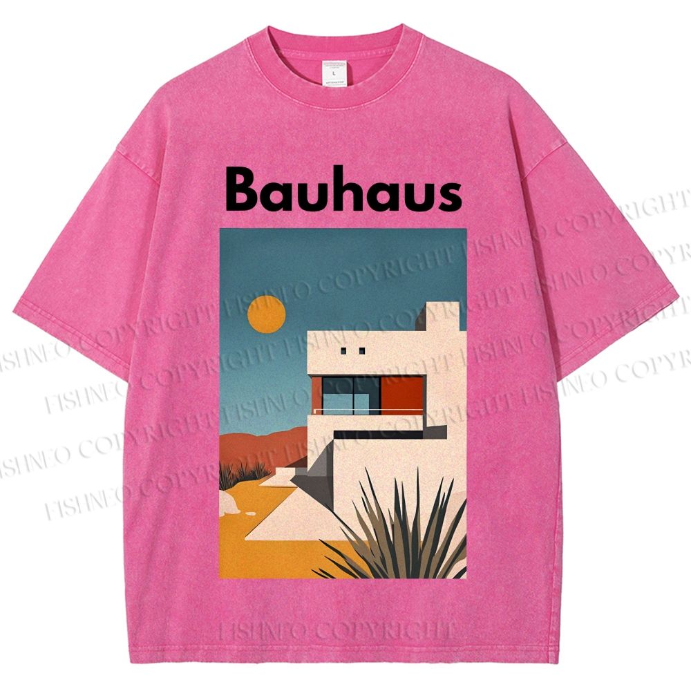 Unisex Bauhaus Architecture Printed Washed Tee