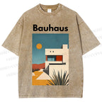 Unisex Bauhaus Architecture Printed Washed Tee