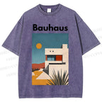 Unisex Bauhaus Architecture Printed Washed Tee