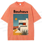 Unisex Bauhaus Architecture Printed Washed Tee