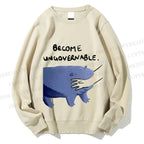Unisex Hippo Bites Someone's Arm Printed Sweatshirt