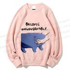 Unisex Hippo Bites Someone's Arm Printed Sweatshirt