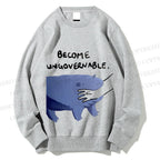 Unisex Hippo Bites Someone's Arm Printed Sweatshirt