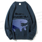 Unisex Hippo Bites Someone's Arm Printed Sweatshirt