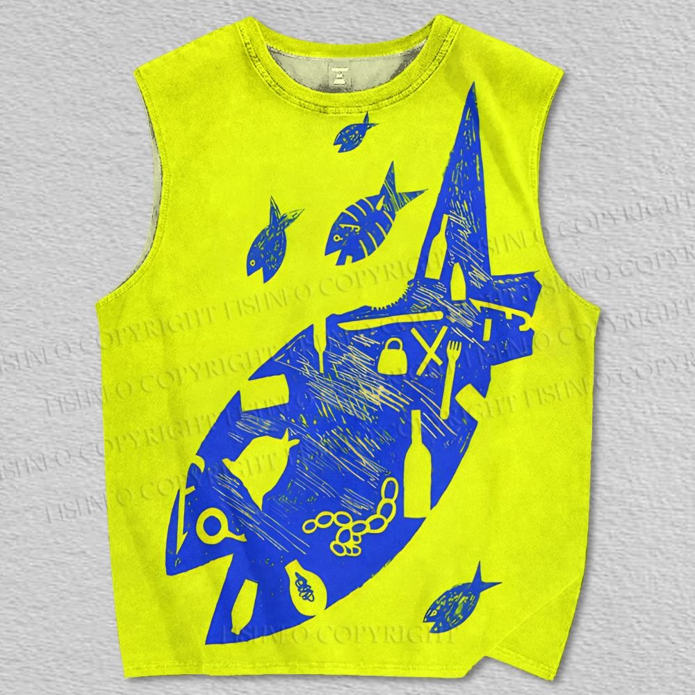 Unisex Eco-friendly Ocean Fish Printed Tank Top