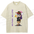 Unisex Arale Norimaki No Punk No Life Printed Washed Tee