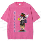 Unisex Arale Norimaki No Punk No Life Printed Washed Tee