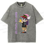 Unisex Arale Norimaki No Punk No Life Printed Washed Tee
